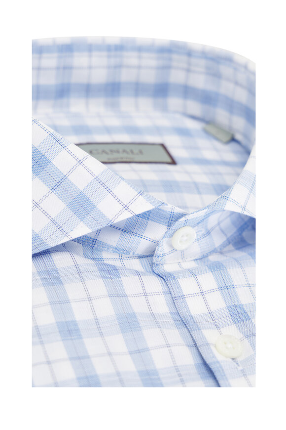 Canali - Blue & White Plaid Sport Shirt