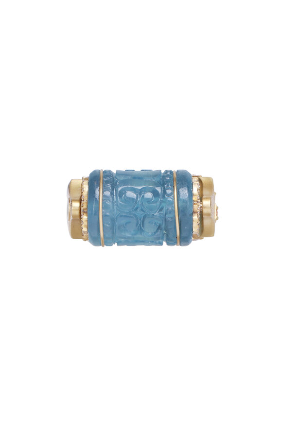 Coomi Carved Aquamarine Spinner Ring