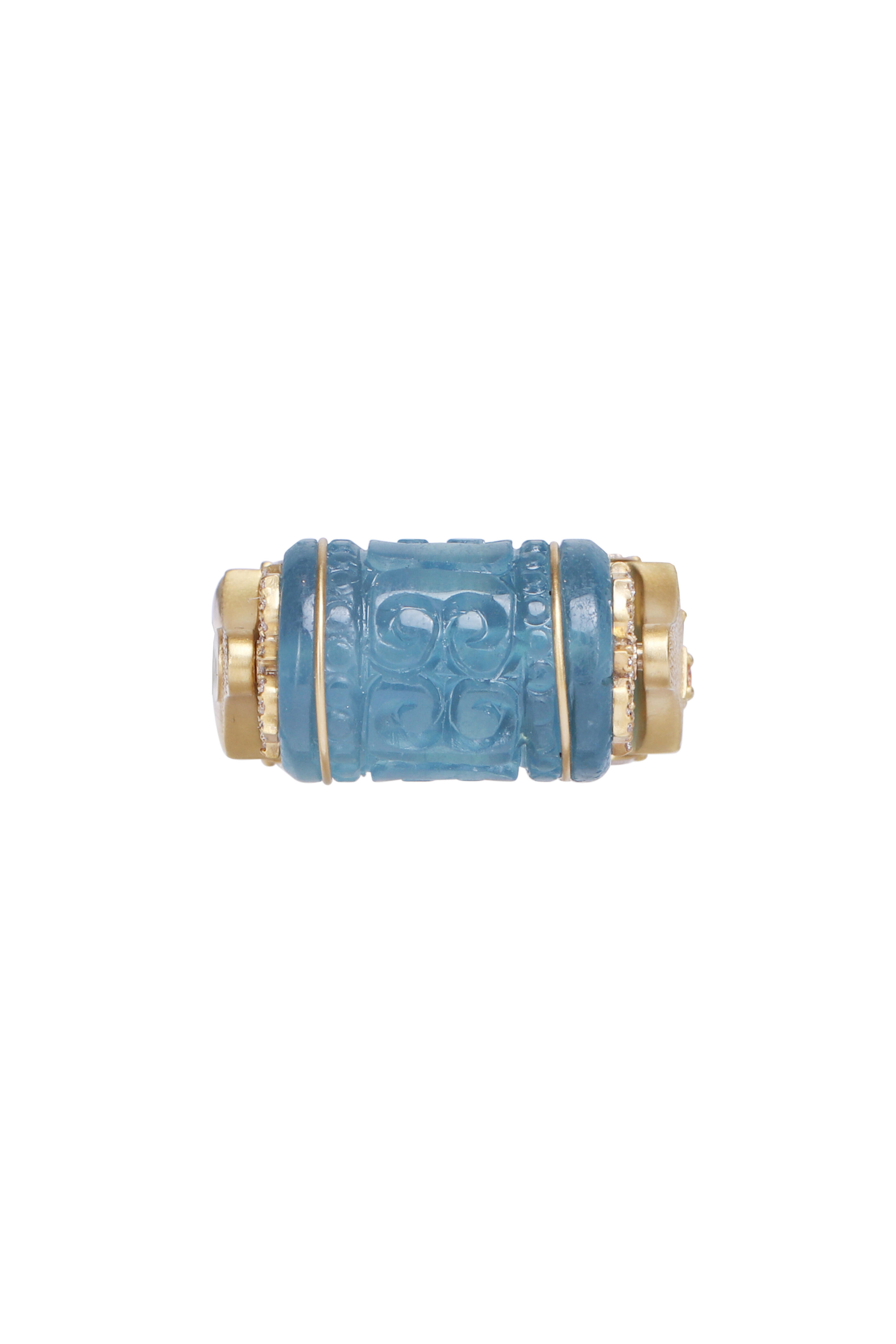 Coomi - Carved Aquamarine Spinner Ring