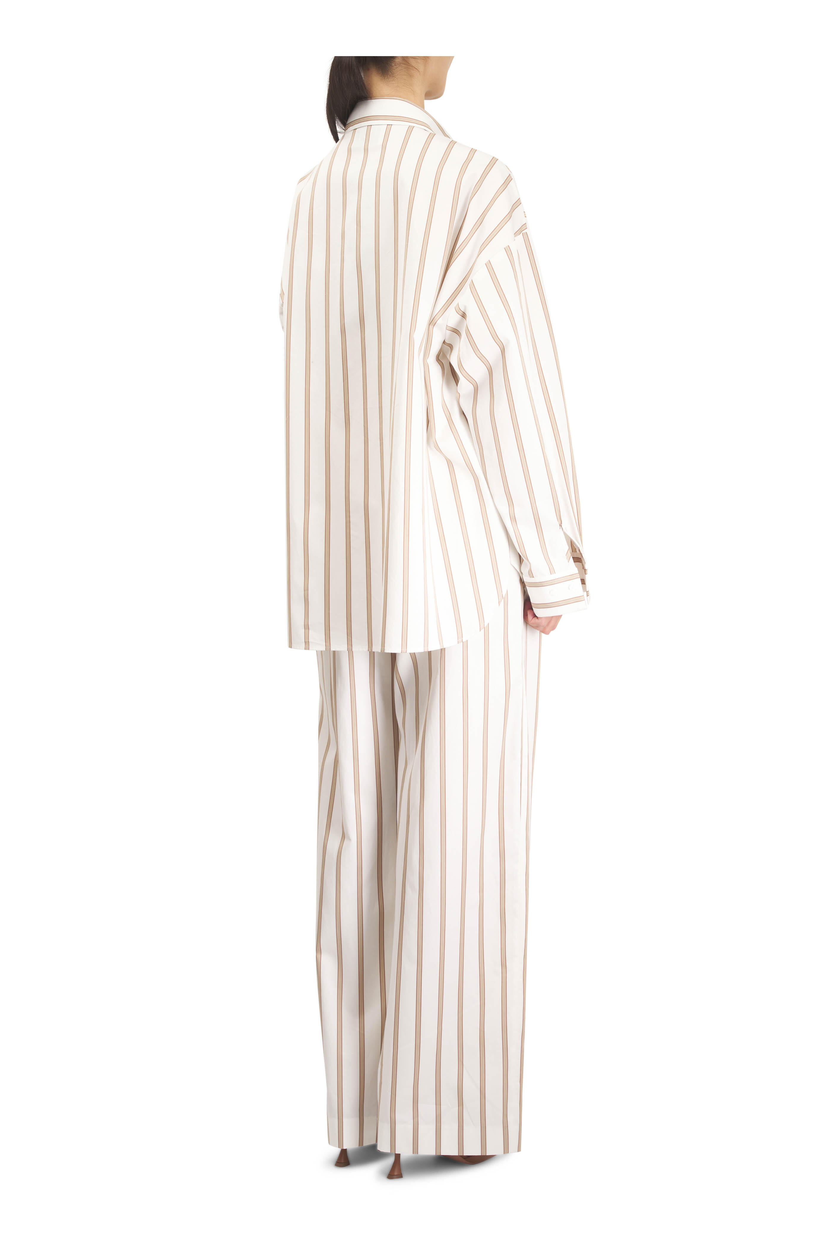 TWP - Hudson St. White & Khaki Stripe Pant