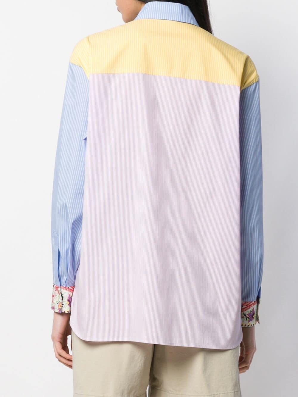 Etro - Woodstock Yellow Paisley & Stripe Button Down Top