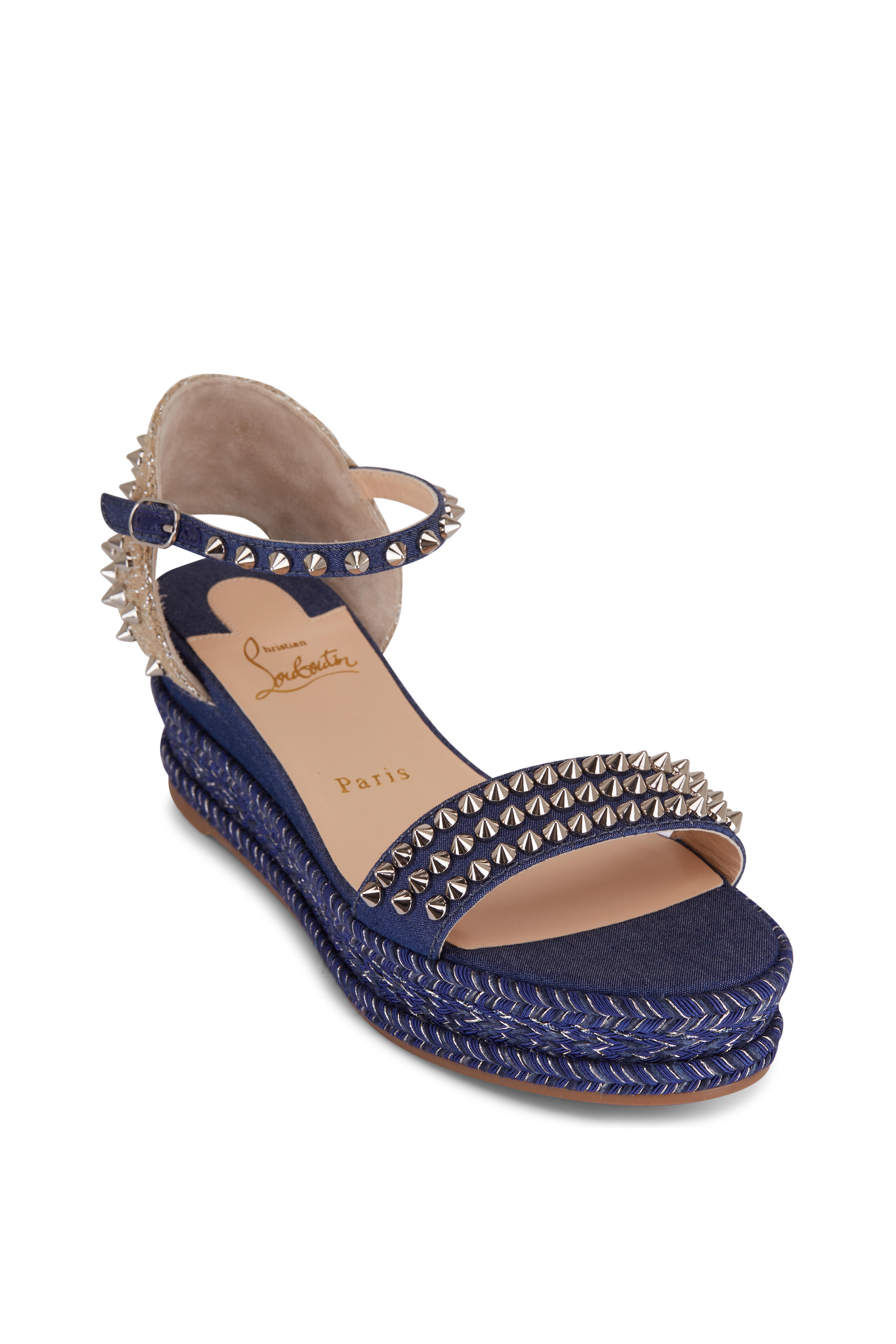 Christian Louboutin Madmonica Denim Wedge Platform Sandal 60mm