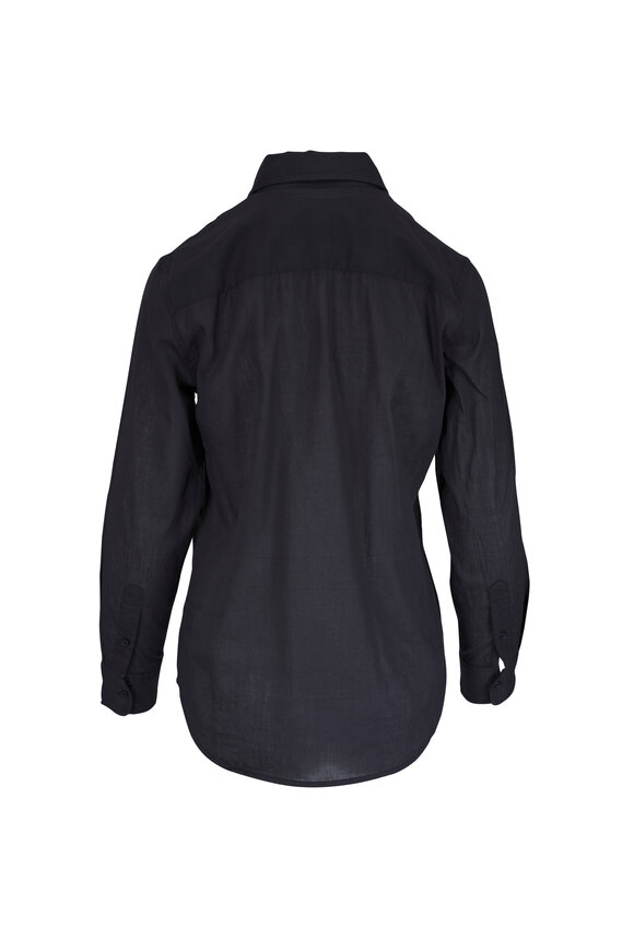 Nili Lotan Nathael Midnight Ruffle Front Shirt - view 2