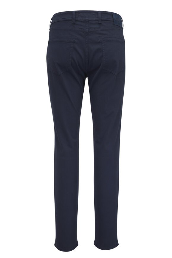 Barmas Dean Dark Blue Cotton Twill Five Pocket Pant - view 4