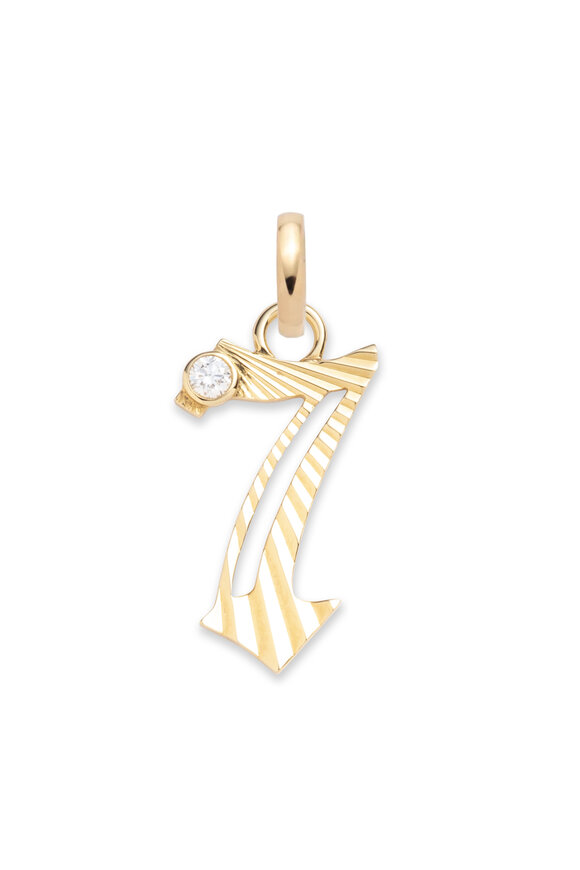 Foundrae 18k Yellow Gold Number "7" Medium Pendant - view 1