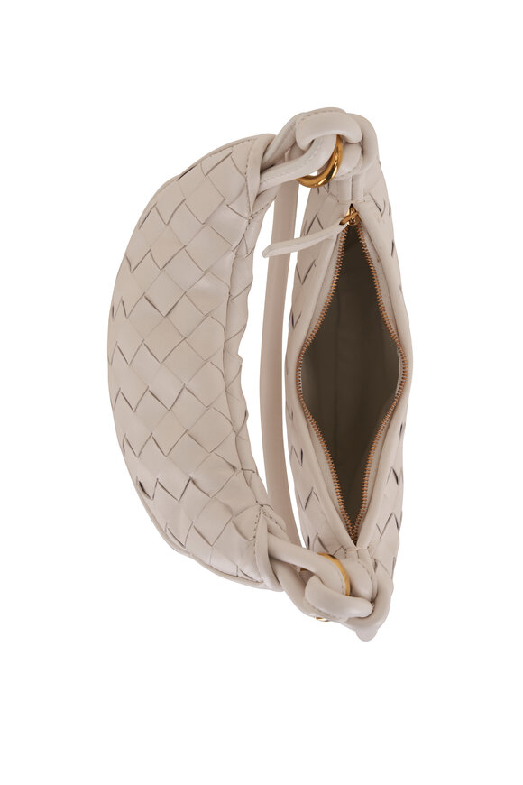 Bottega Veneta - Small Gemelli White Woven Shoulder Bag 