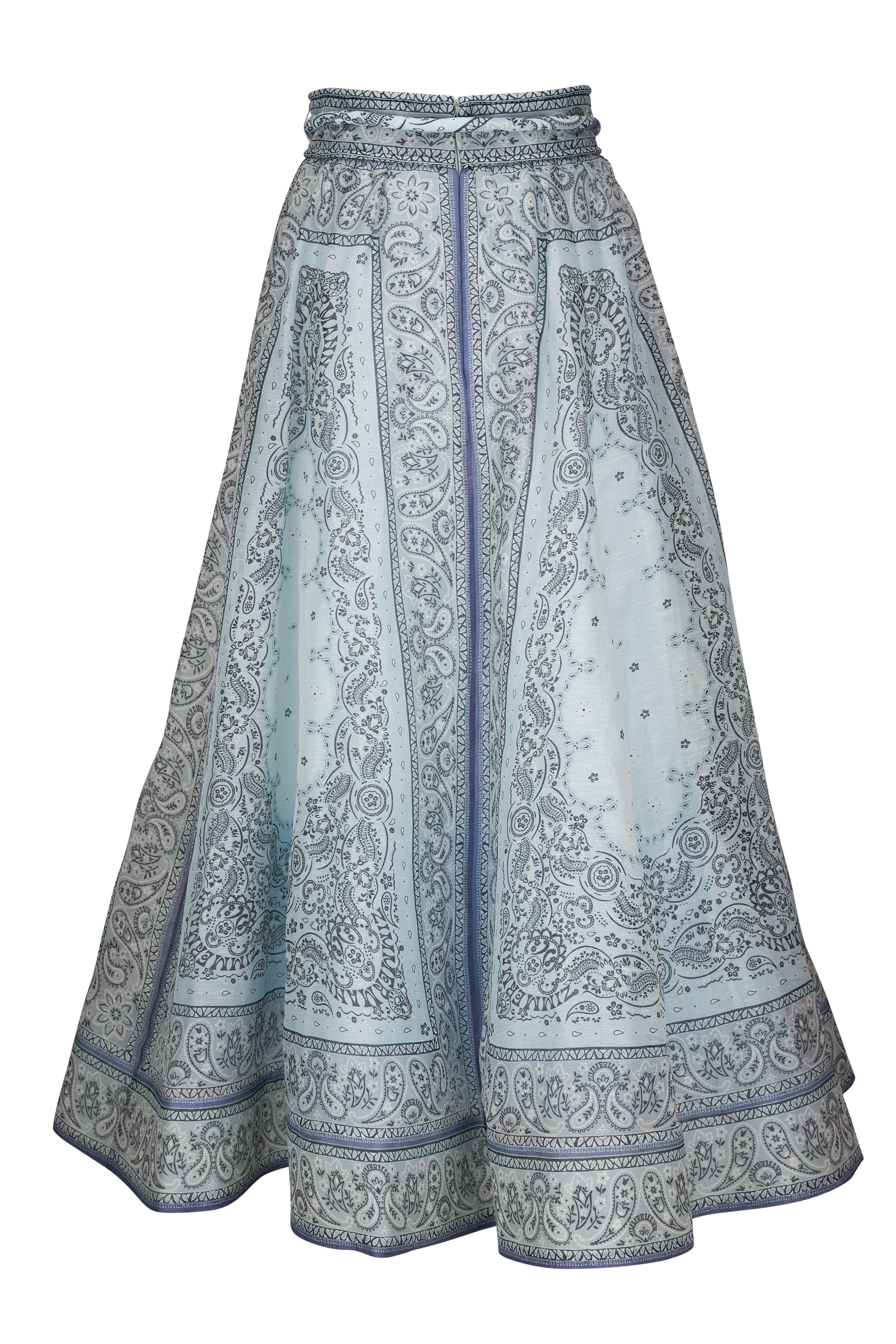Zimmermann - Matchmaker Blue Bandana Gathered Midi Skirt