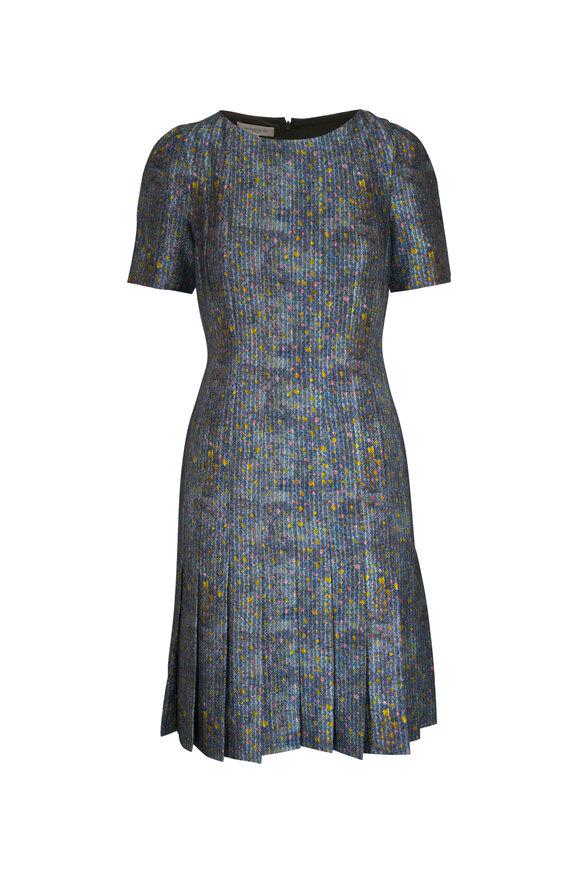 Versace - Denim Stripe Dress in Medium Blue | Mitchell Stores