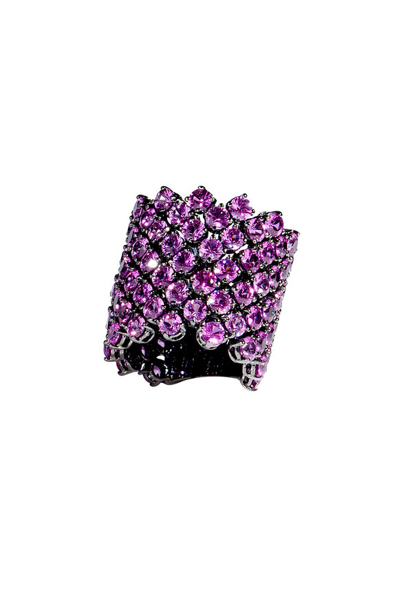 Bayco - 18K Blackened White Gold Pink Sapphire Ring