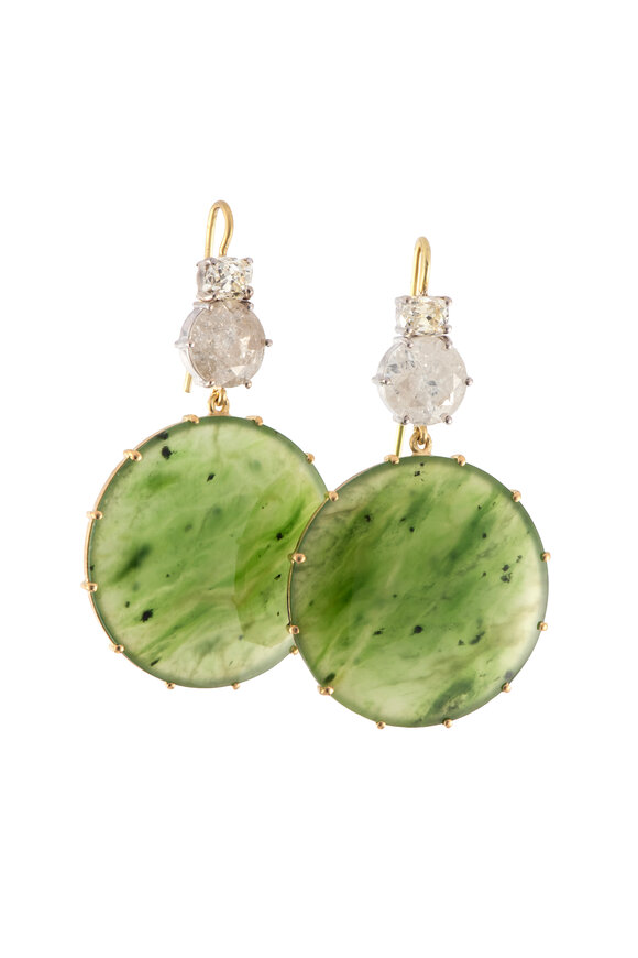 Sylva & Cie Lily Pad Drop Earrings - view 1