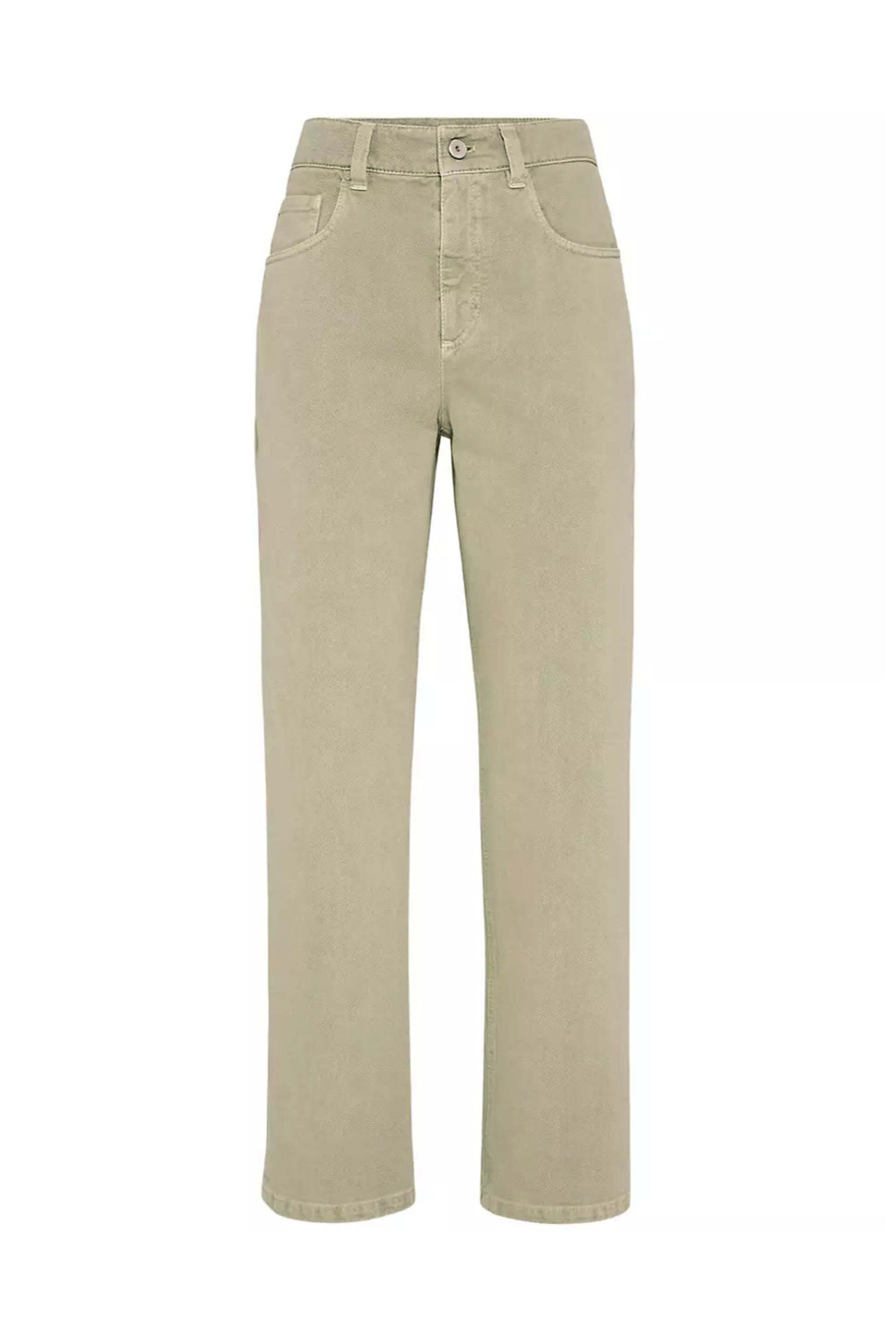 パンツ BRUNELLO CUCINELLI Women Straight Pants MH126P8292C3095 Beig Brunello Cucinelli - Straight Leg Jean in Sage | Mitchell Stores
