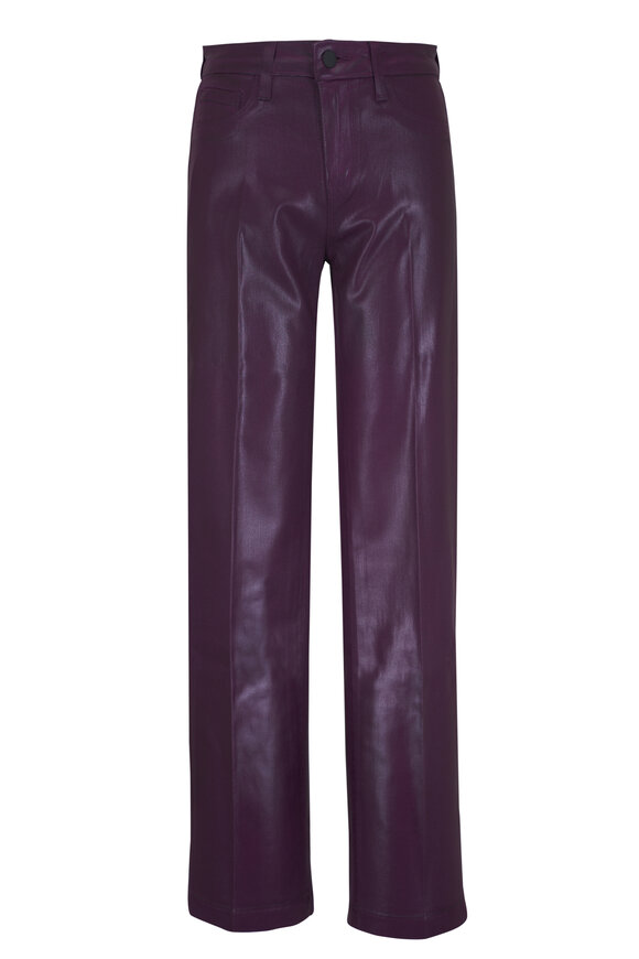 L'Agence Scottie Dark Purple High-Rise Wide Leg Pant