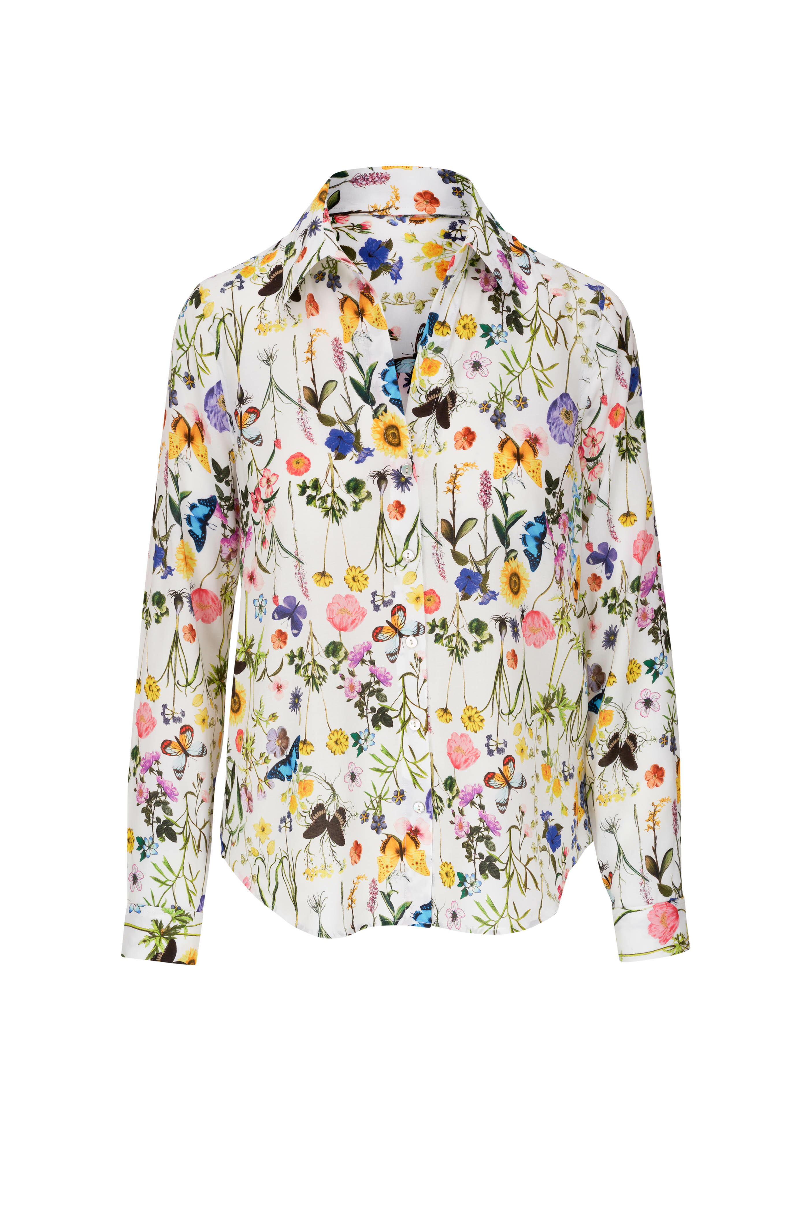 L'Agence - Holly White Multi Butterfly Print Blouse