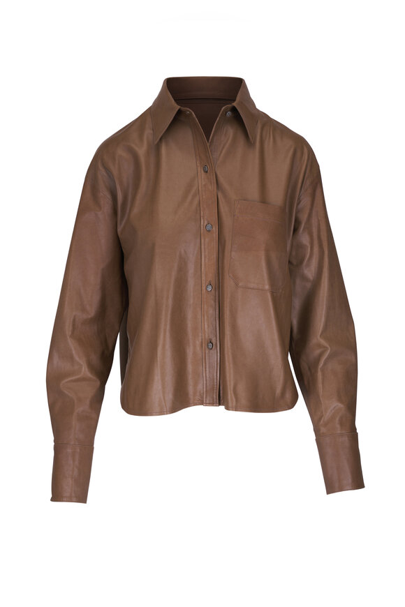 TWP Leather Average Joe Leather Button Down Top