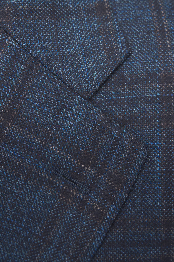 Atelier Munro - Navy Plaid Wool, Silk & Cashmere Sportcoat