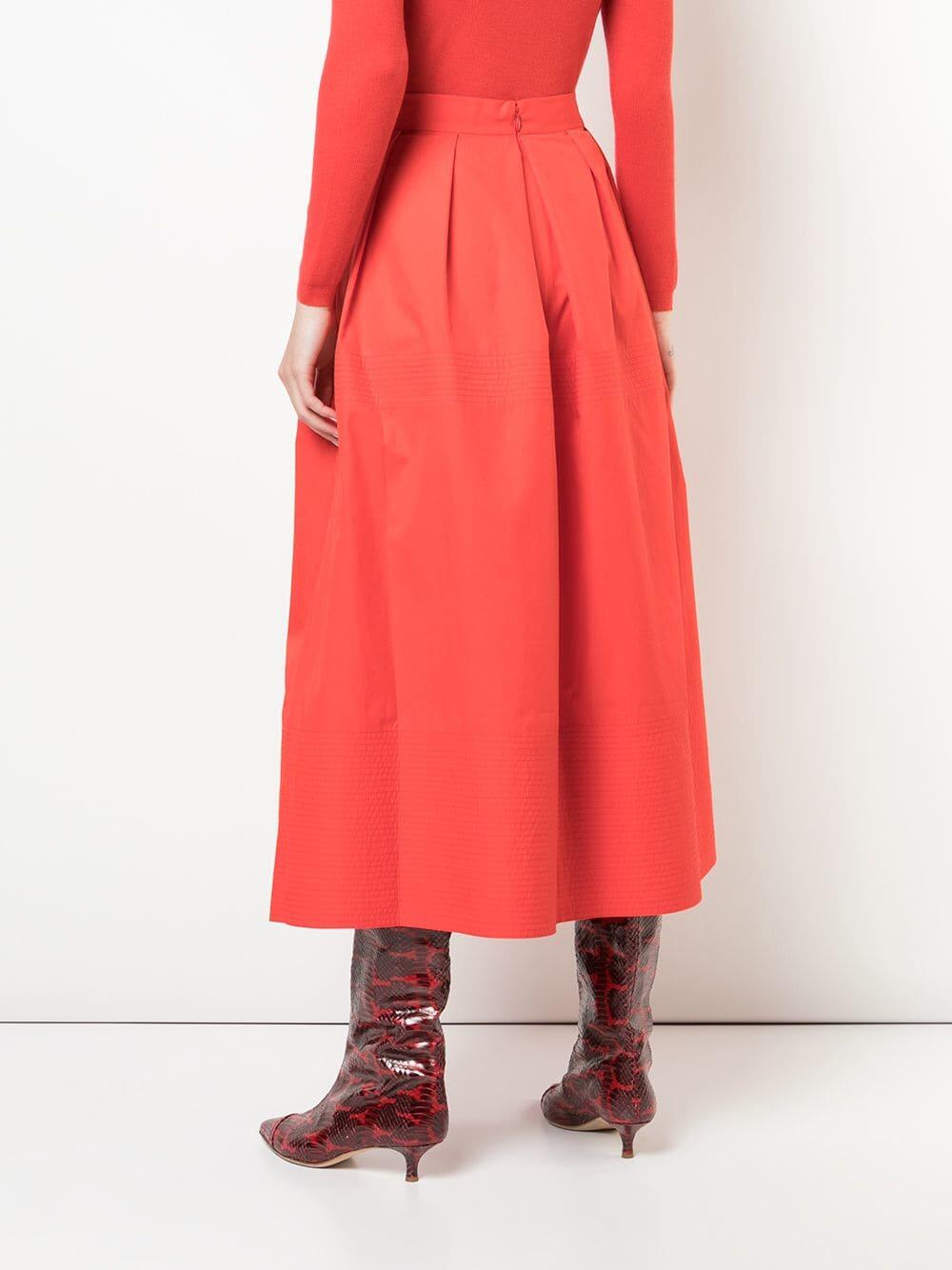 CO Collection - Vermilion Pleated Midi Skirt