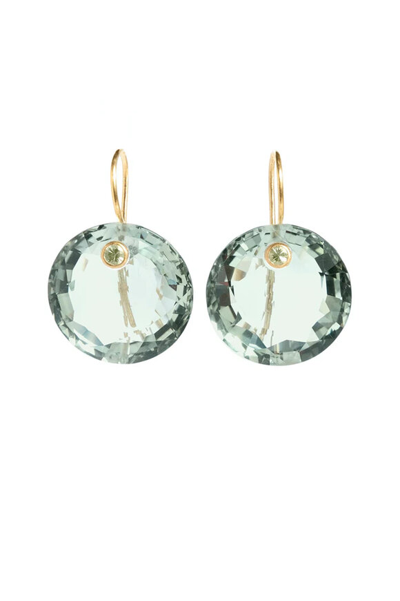 Marie-Hélène De Taillac XL Green Quartz & Apatite Gem Earrings
