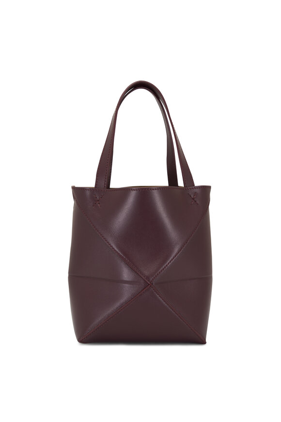 Loewe - Mini Puzzle Fold Dark Burgundy Leather Tote