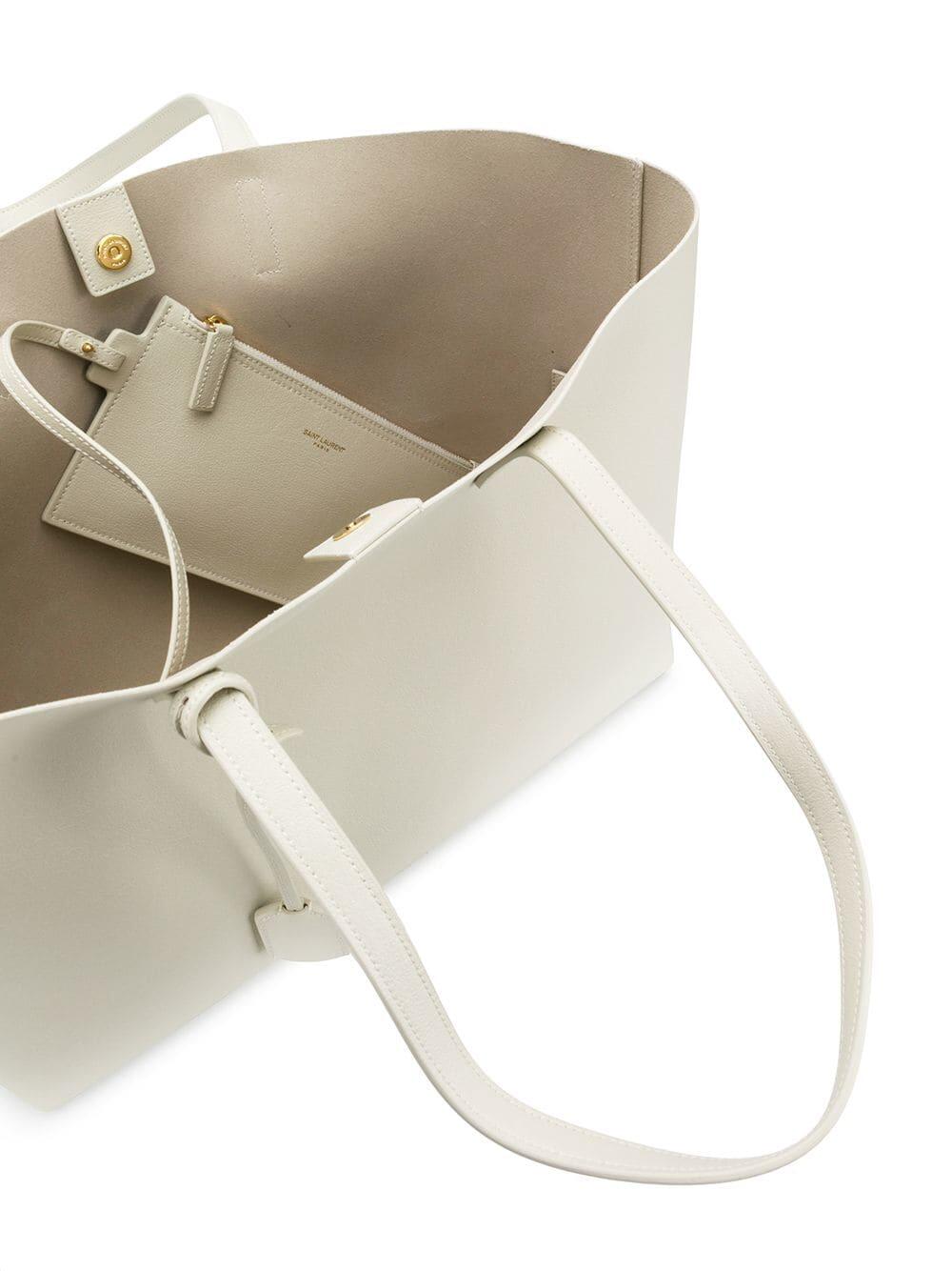 Saint Laurent - Vintage White Leather Large Shopper Tote