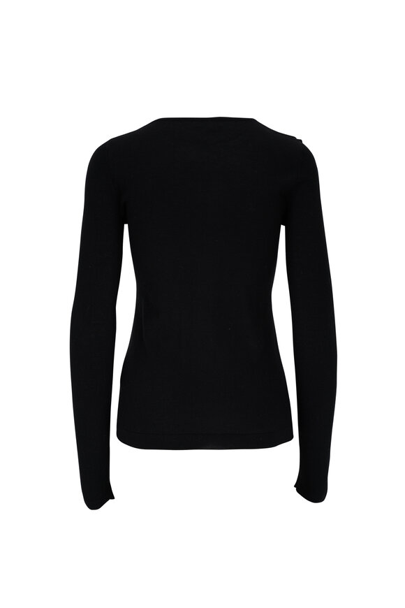 Kinross - Black Cashmere Crewneck Top 