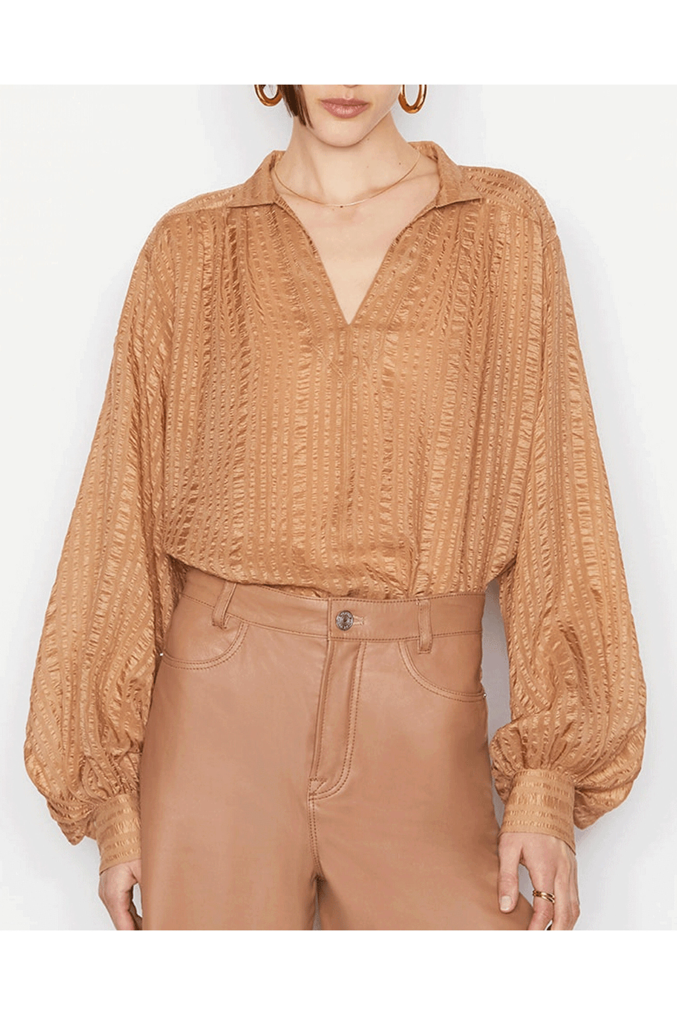 Frame - Latte V Neck Blouse