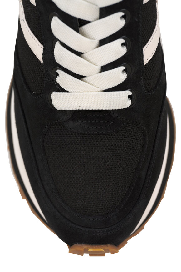 Veronica Beard Valentina Black & White Suede Sneaker - view 4