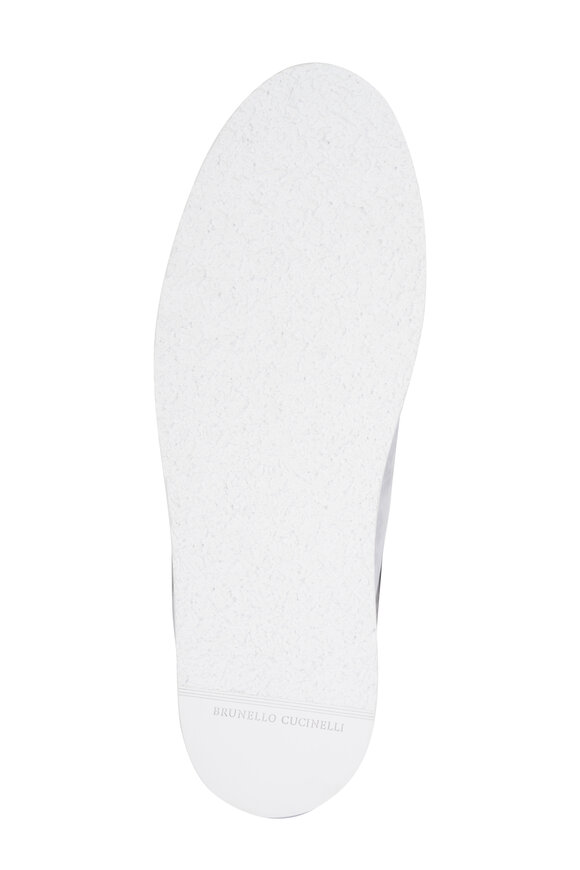 Brunello Cucinelli Light Gray Leather Low Top Sneaker - view 6