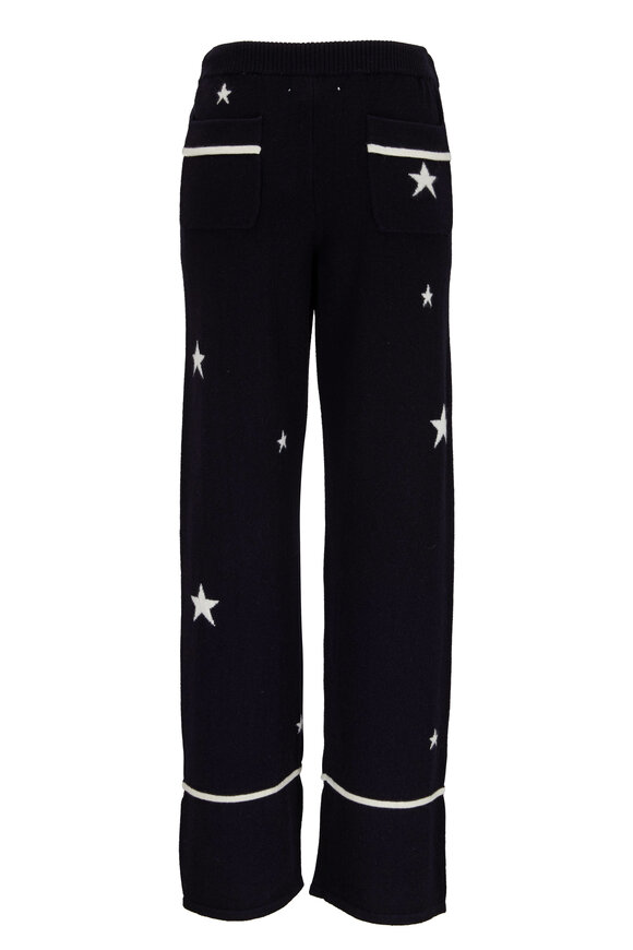 Chinti & Parker - Navy Blue Cashmere Star Pajama Pant  