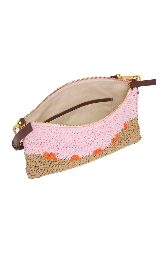Marni Seaside Pink & Brown Raffia Pouch - view 5