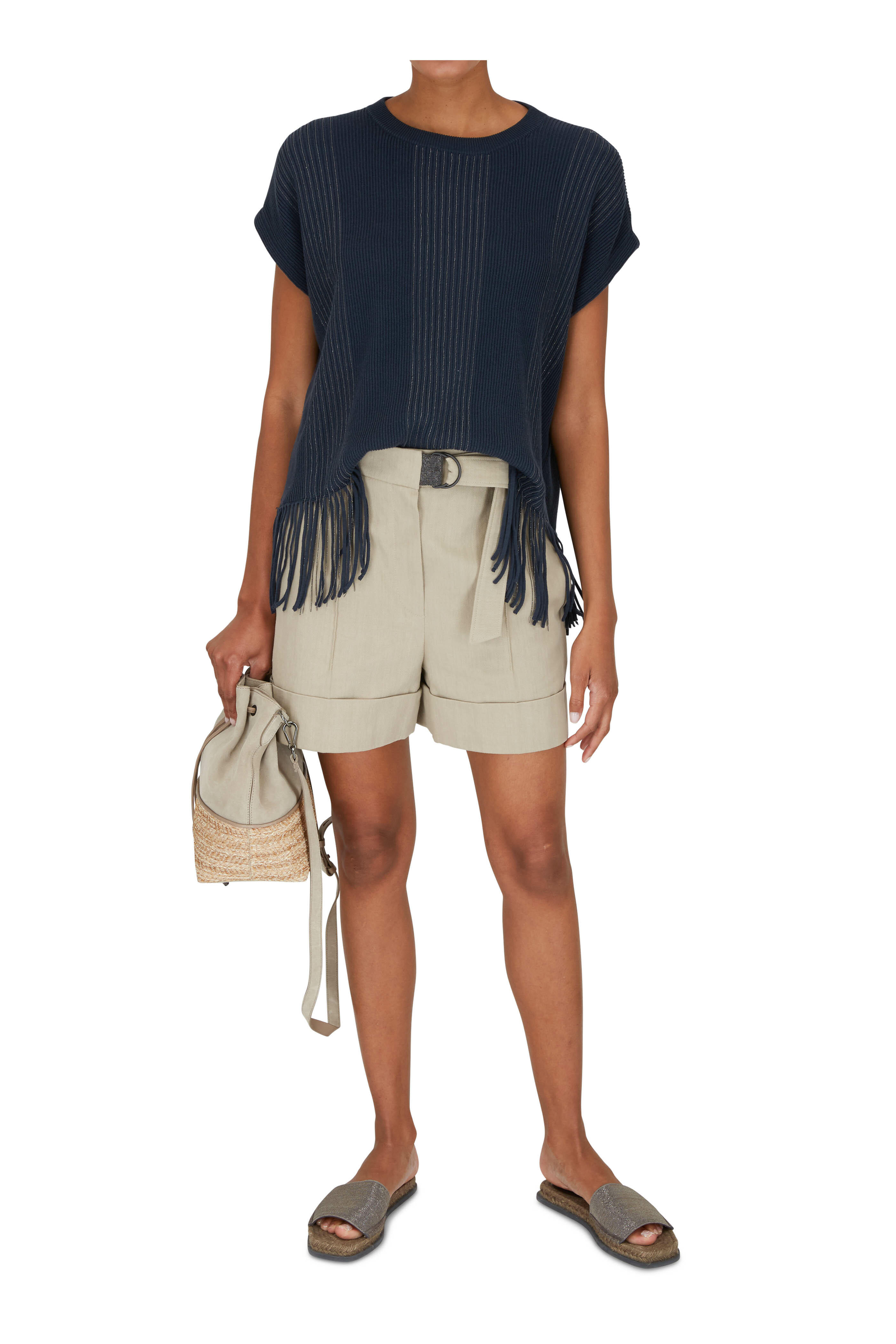 Brunello Cucinelli - Earth Suede & Raffia Drawstring Bucket Bag