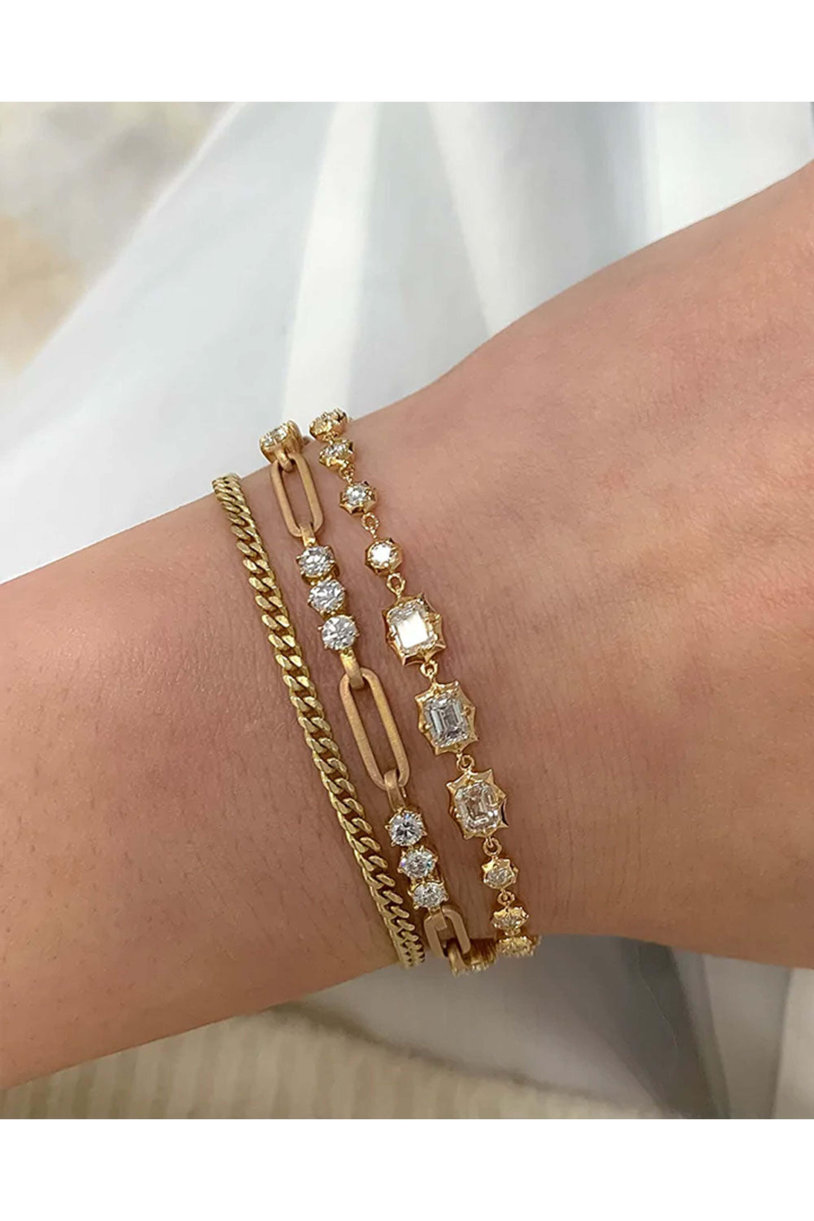 Jade Trau - 18k Yellow Gold Pia Diamond Chain Bracelet