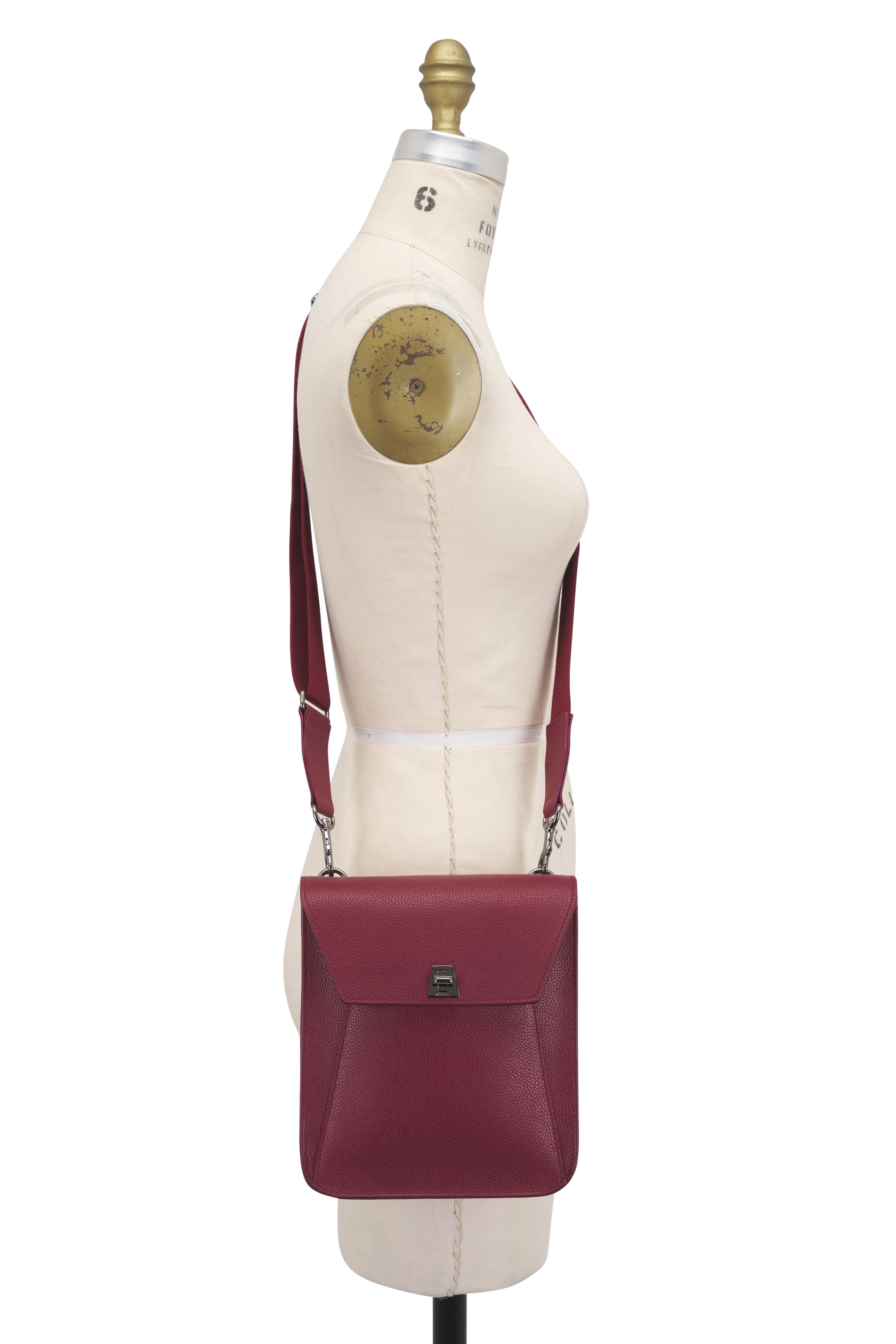 Akris - Little Anouk Crimson Leather Messenger Bag