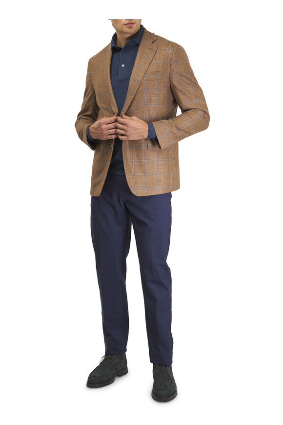 Marco Pescarolo Blue Stretch Wool Five Pocket Pant - view 2