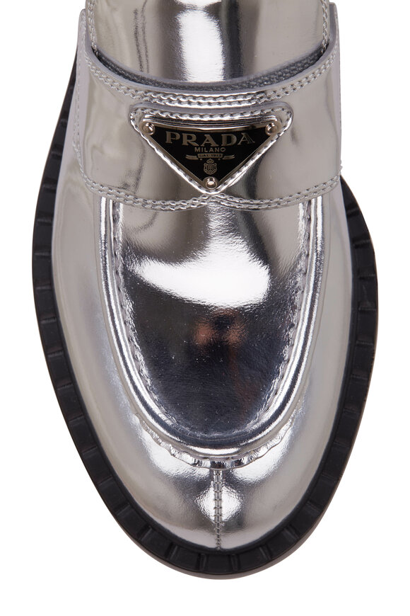 Prada - Argento Metallic Chunky Sole Loafer, 50mm