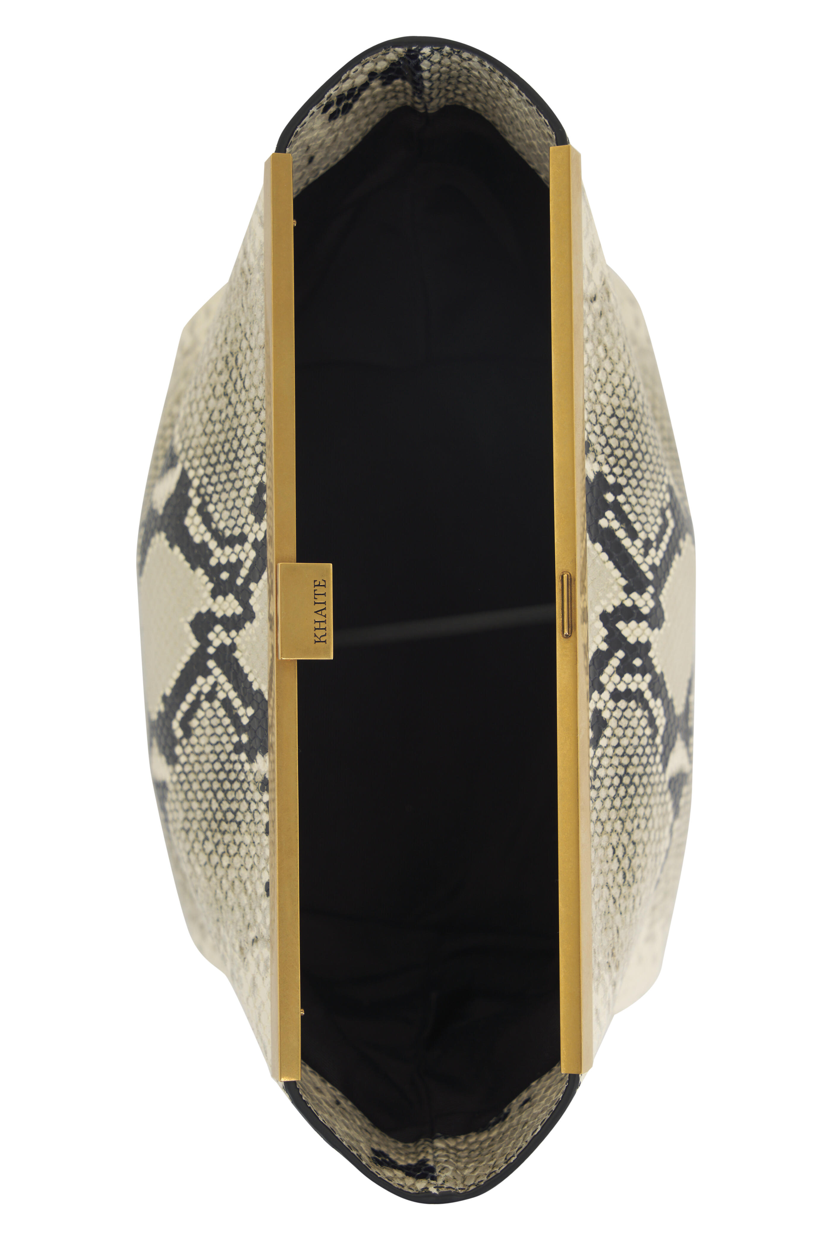 Khaite - Aimee Embossed Leather & Antique Gold Clutch