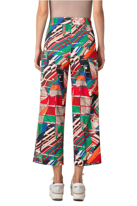 Akris Punto - Chieko Sea Clipper Print Denim Cropped Pant