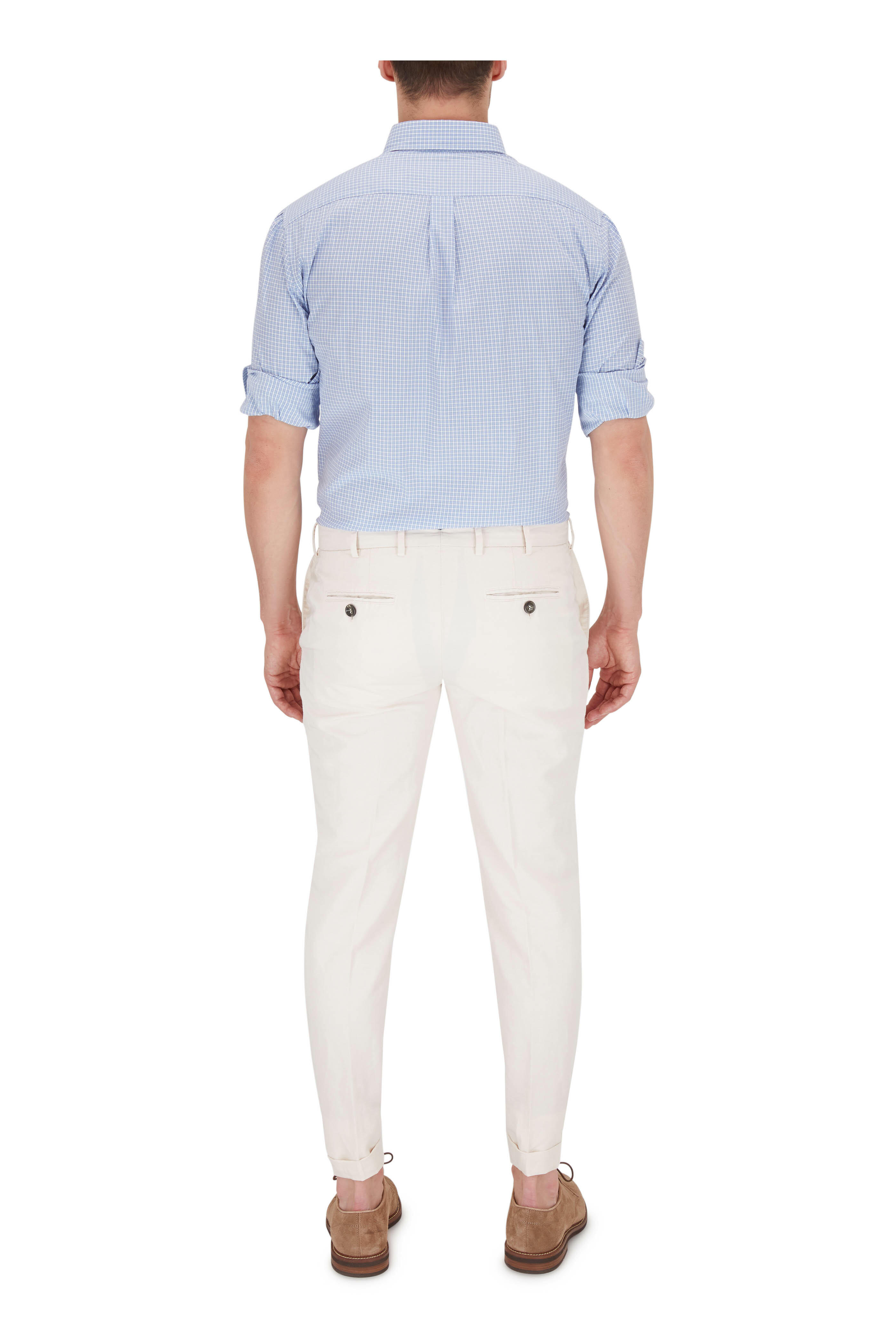 Brunello Cucinelli - Off-White Cotton Linen Pant