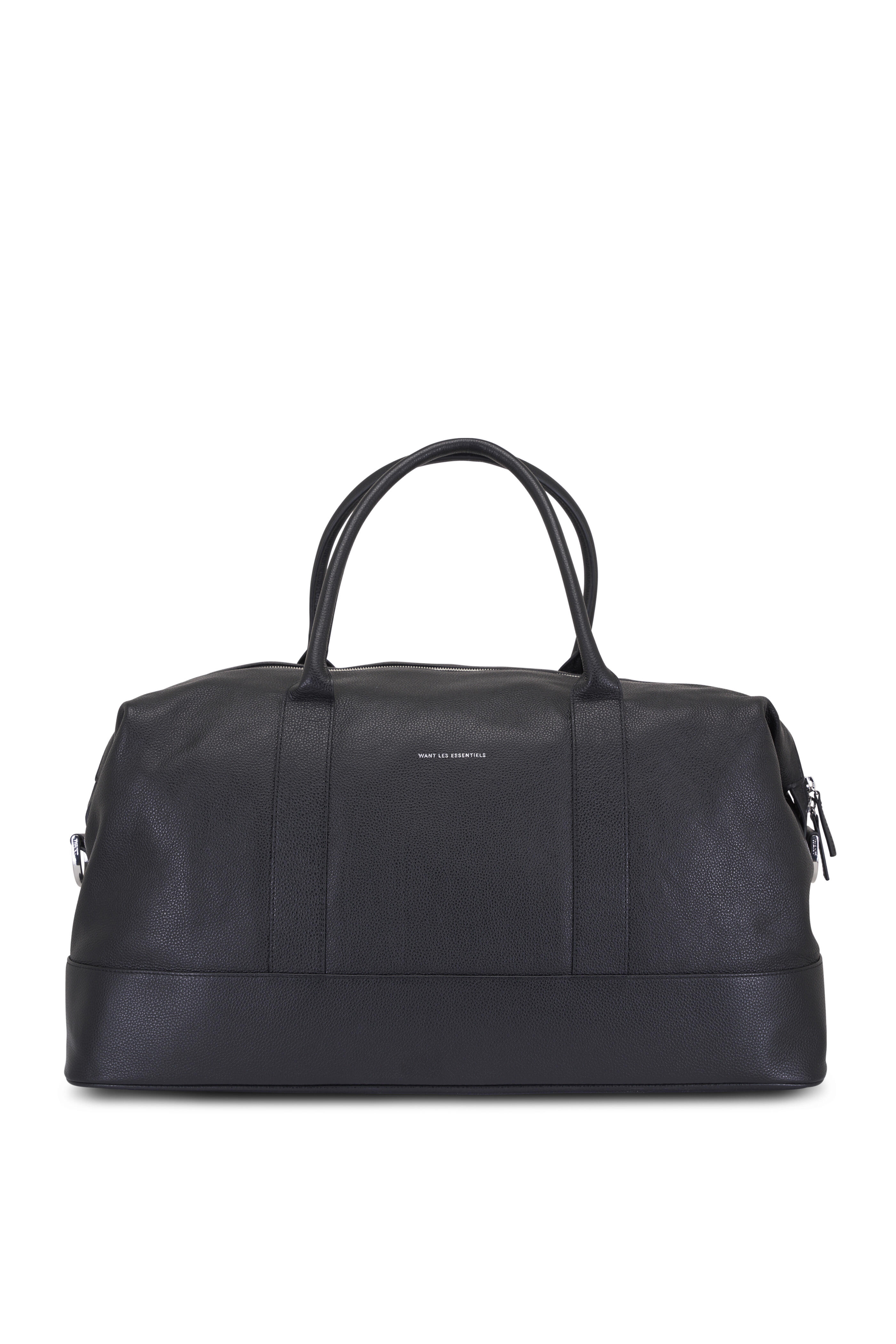 Want Les Essentiels - Kelowna Black Leather Weekender Bag