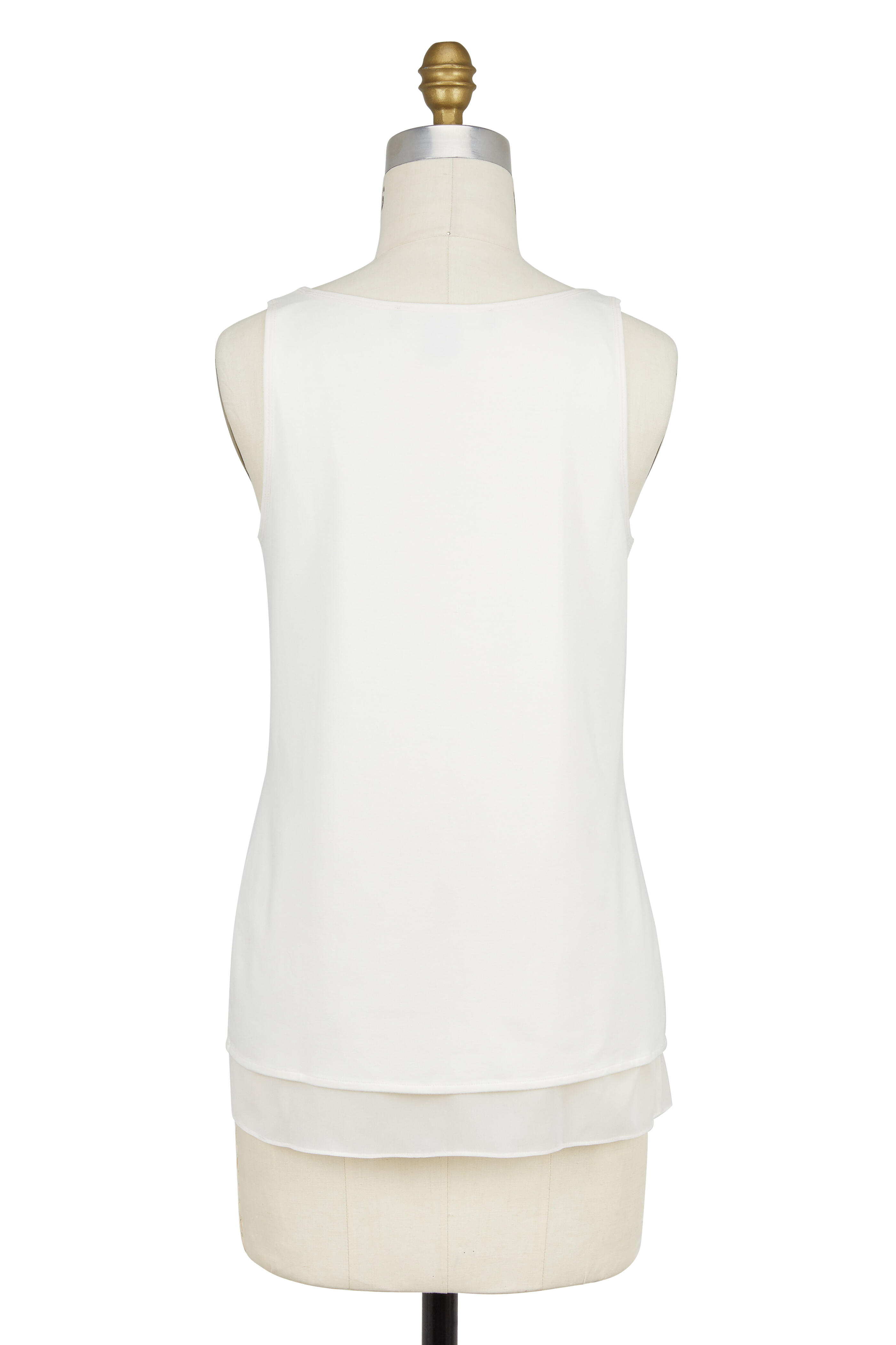 Ralph Lauren - Gretchen White Jersey Chiffon Underlay Tank
