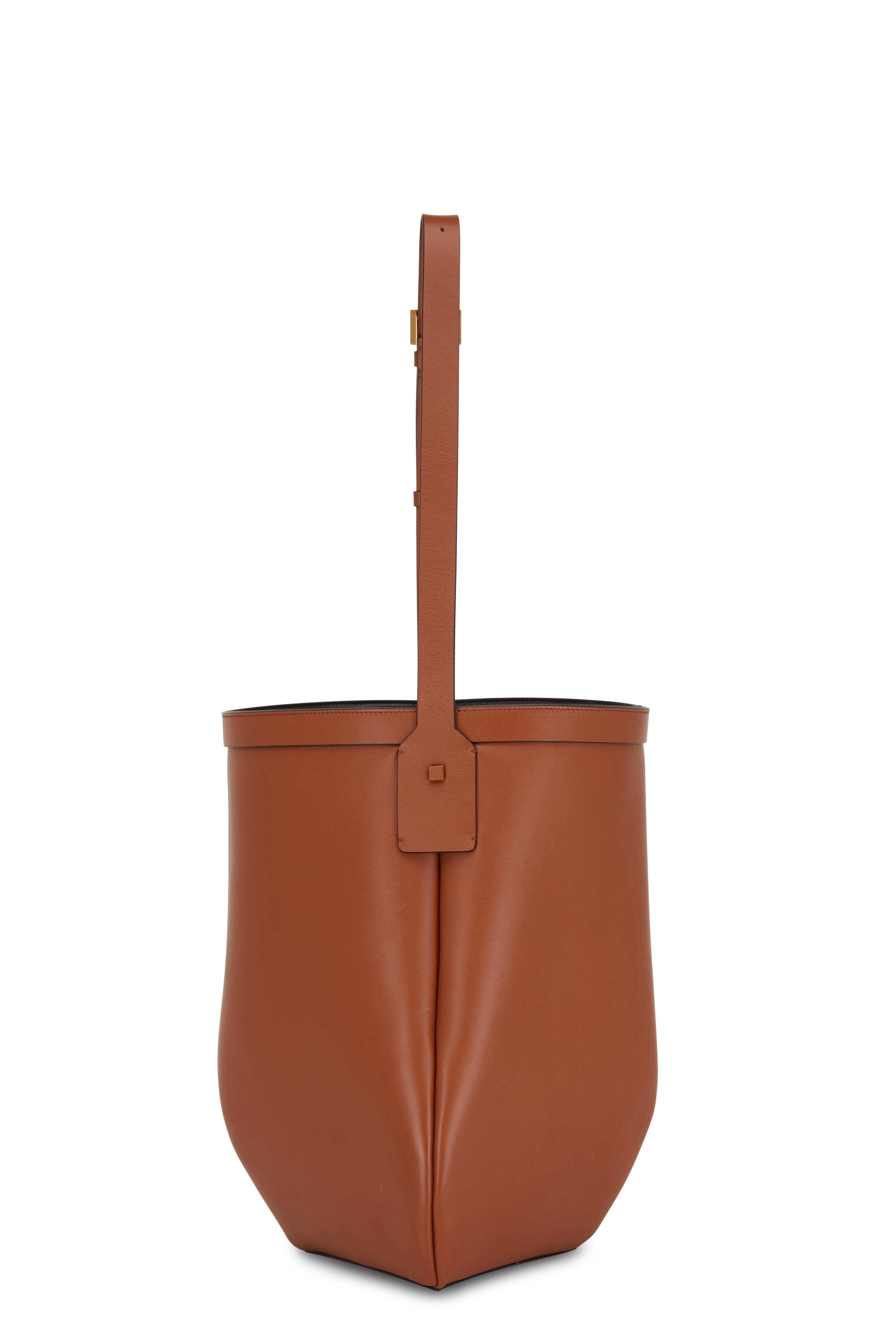 Celine Tote with Drops and Bucket Shiny Studs Small Brown Calfskin