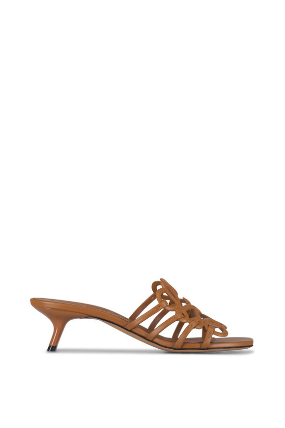 Loewe Petal Anagram Camel Leather Sandal, 45mm - view 6