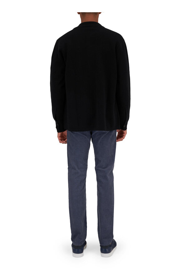 Kinross - Black Cashmere Coverstitch Crewneck Sweater