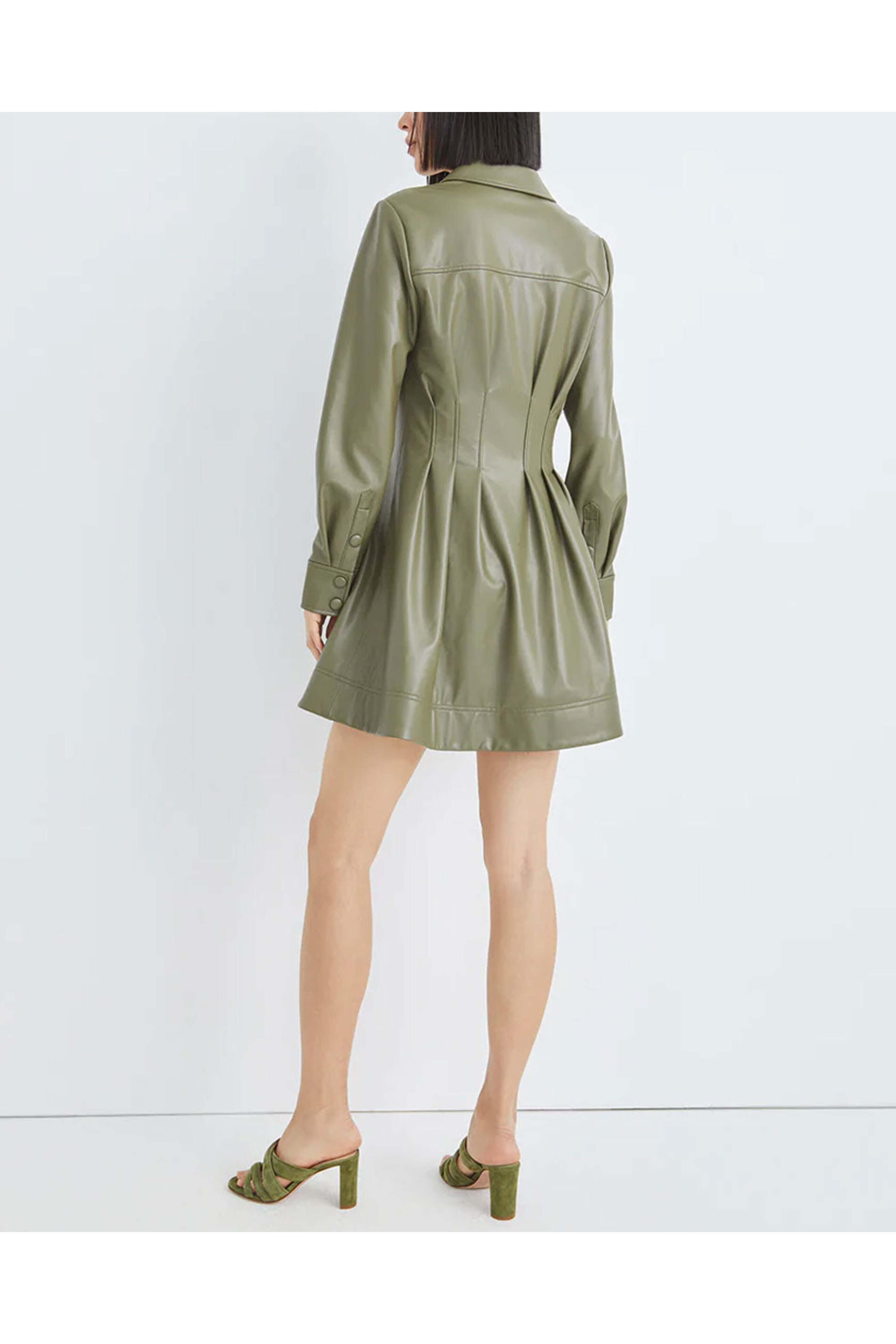 Veronica Beard - Stone Army Vegan Leather Ameeta Mini Dress Veronica Beard - Stone Army Vegan Leather Ameeta Mini Dress
