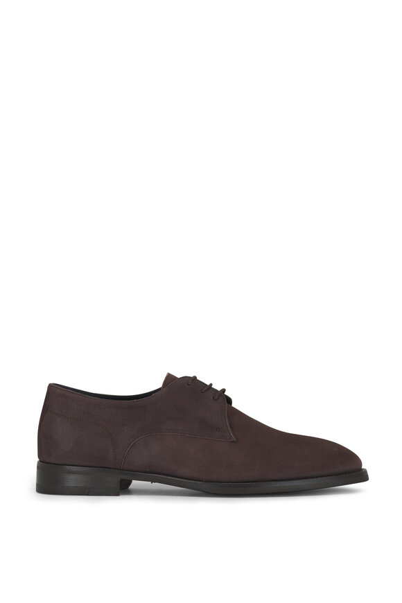 Di Bianco - Dark Brown Suede Lace Up Dress Shoe