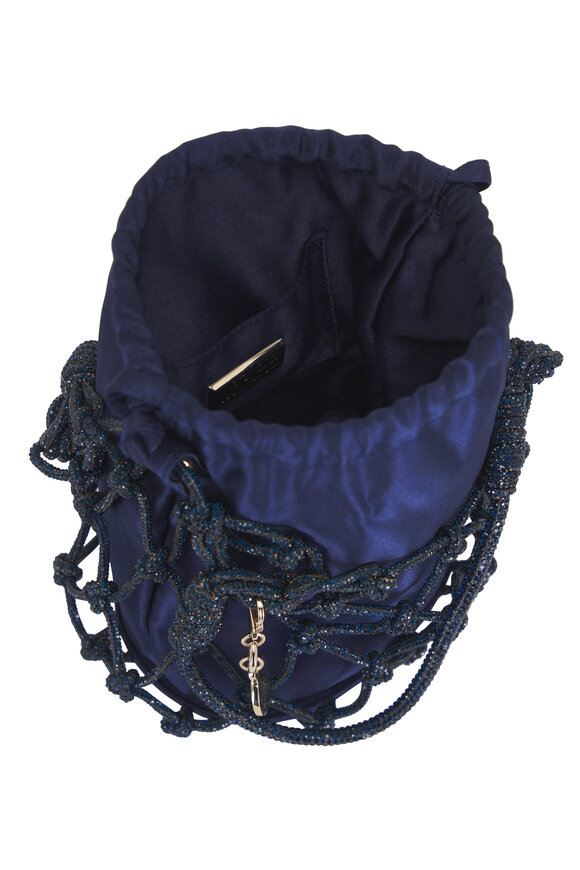 Judith Leiber Couture Navy Crystal Net Pouch - view 5