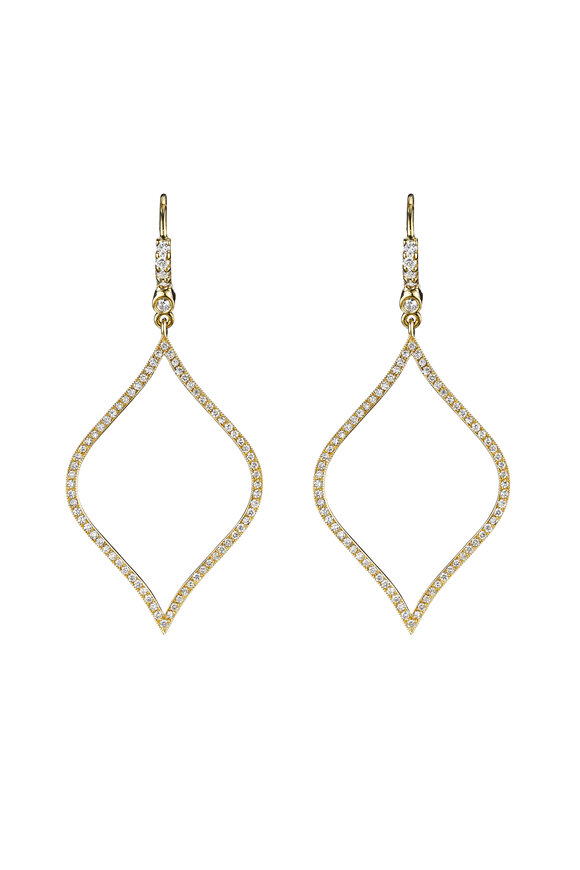 Penny Preville - Gold Pave Diamond-Shape Earrings