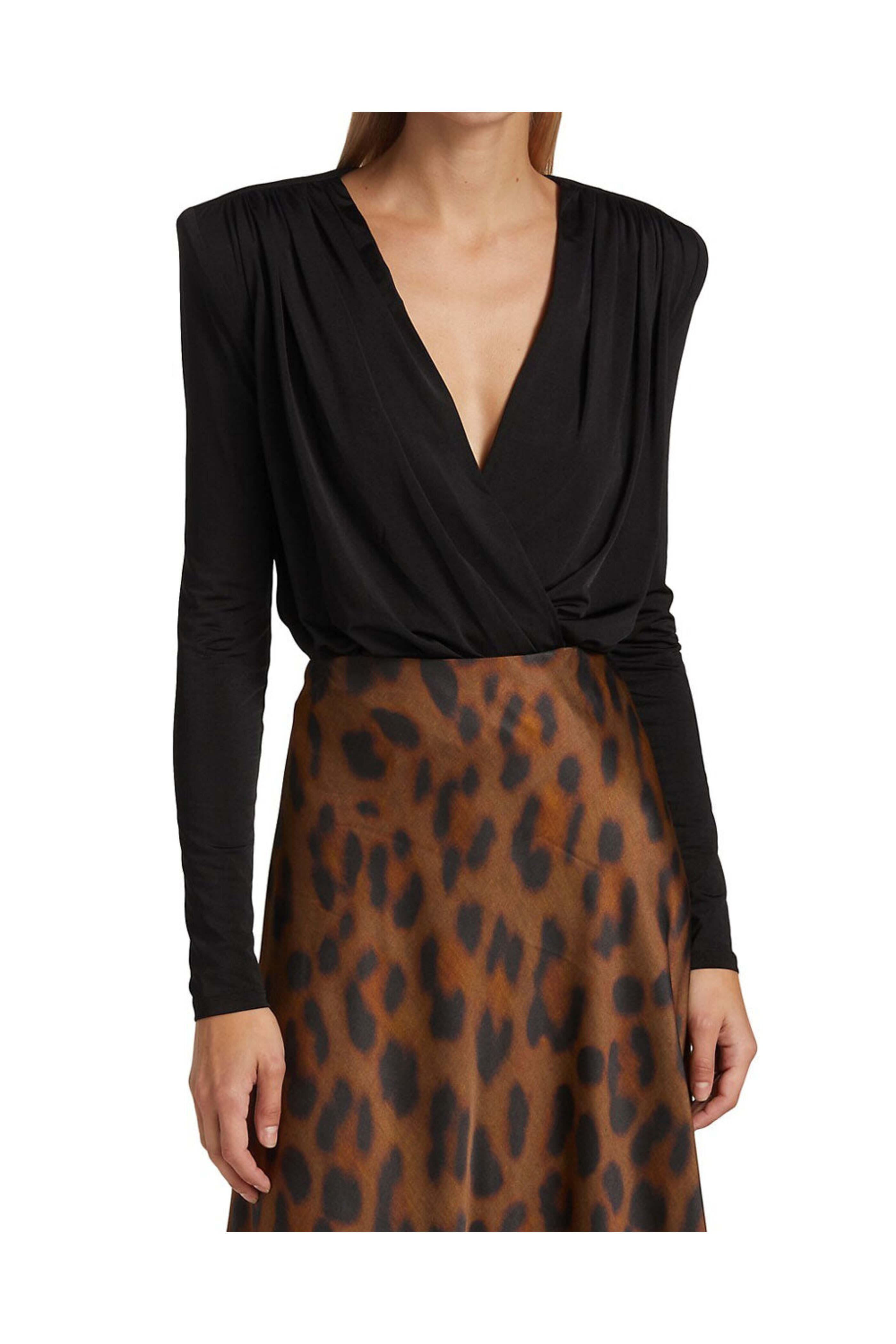 L'Agence - Black Kallie Crossover Bodysuit