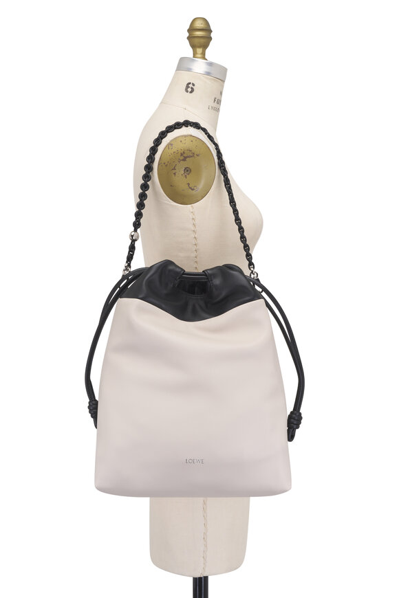 Loewe Flamenco Black & Light Ghost Leather Tote - view 11