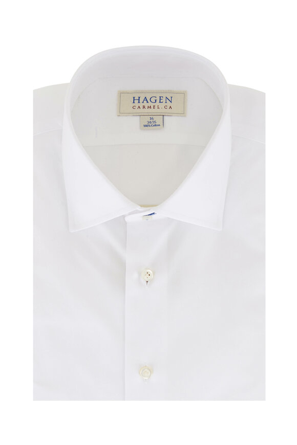 Hagen Shirts - Solid White Cotton Dress Shirt