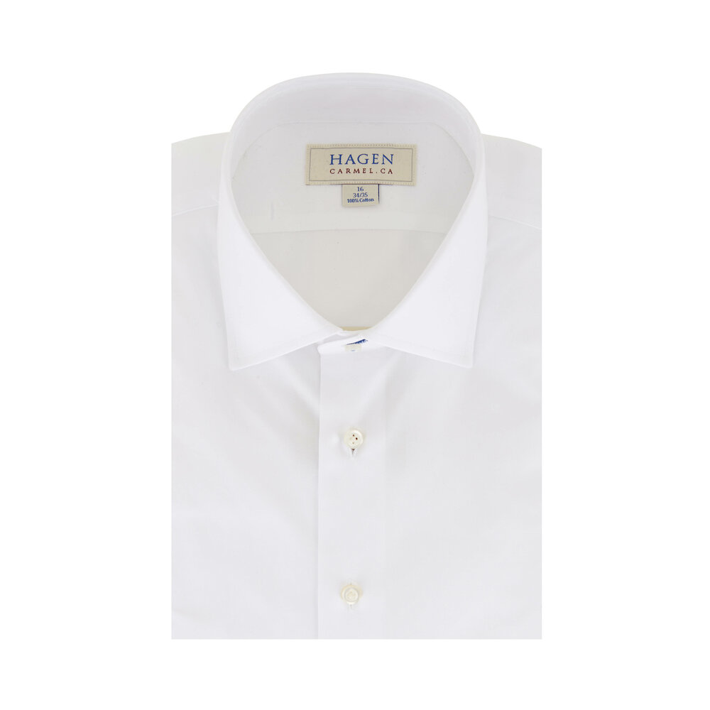 hagen dress shirts Hagen Twill Dress Shirt Classic Fit for Men, White, 100% Cotton